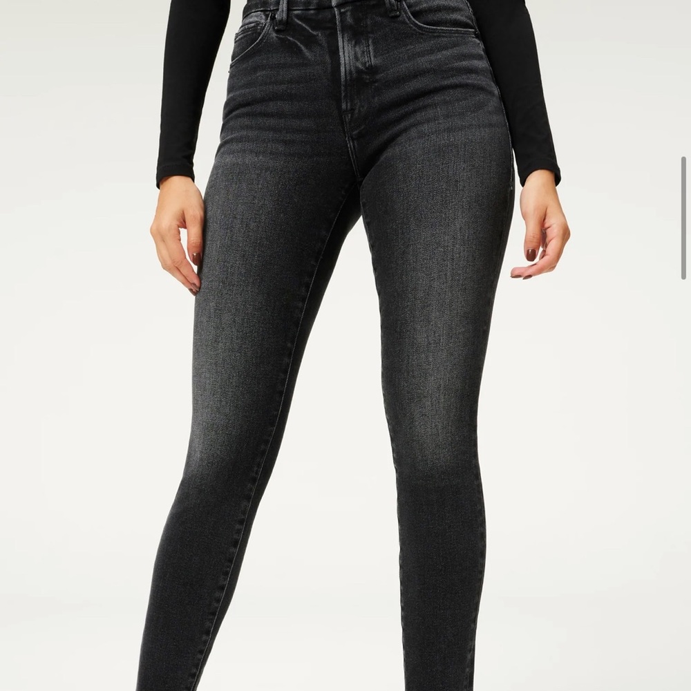 Good American distressed, black gray jeans size 15. Excellent condition.